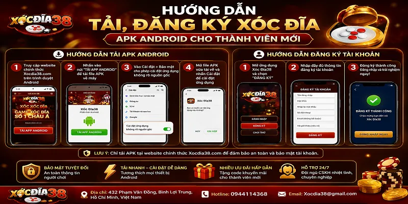 Hướng dẫn tải, đăng ký xóc đĩa apk android cho thành viên mới